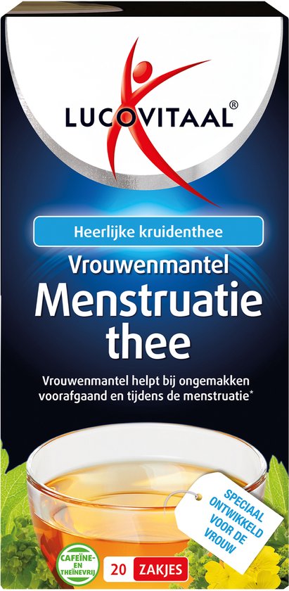 Lucovitaal Vrouwenmantel Menstruatie Thee. Kruidenthee zonder cafeïne, 20 zakjes.