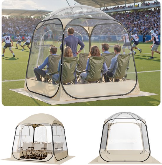 VEVOR Transparante tent, 183x183x195 cm, pop-up tent voor 5-6 personen, sporttent met grondmat en bovenzeil, buitenbubbeltent, kampeerschuilplaats voor evenementen, vissen, feesten van Merkloos — afbeelding 5
