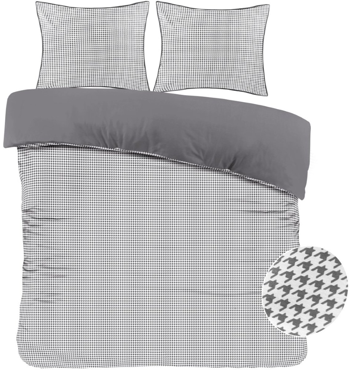 Papillon Joep Dekbedovertrek - Tweepersoons - 200x200/220 cm - antraciet