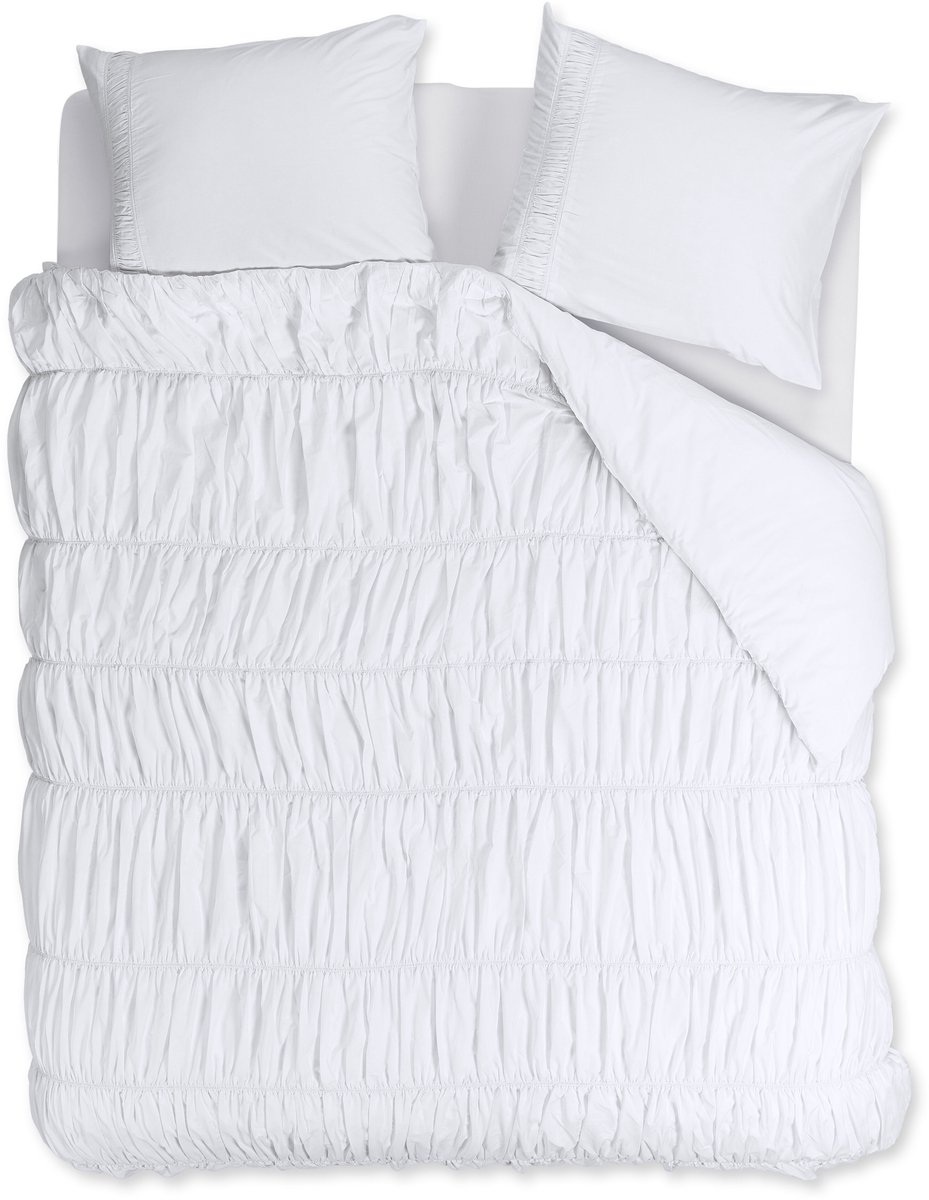 Rivièra Maison Ruffle dekbedovertrek - Lits-Jumeaux - 240 x 200/220 cm - Wit