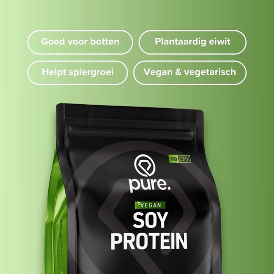 Pure. Soy Protein - Aardbei - 2000g - hoogwaardige soja eiwit - 26g eiwit per portie - vegan - plantaardig eiwitpoeder van Pure — afbeelding 2