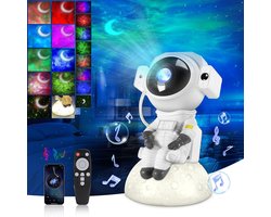 Rosnek Astronaut Sterren Projector met Bluetooth Speaker - Galaxy Projector & Maan Nachtlampje - Muziek Sterrenhemel Kinderkamer - Incl. Afstandsbediening - Projecteur Ciel Étoilé Audio
