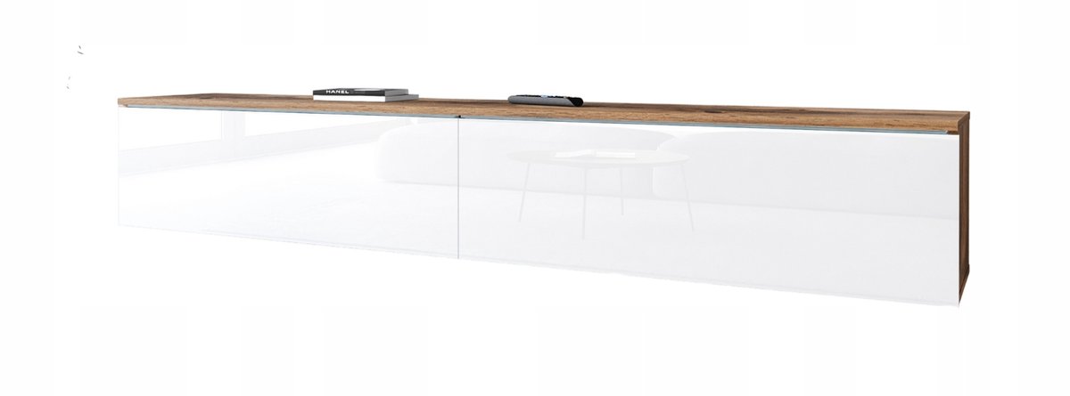 ModernHome Wotan - TV-meubel - Mat corpus - Hoogglans fronten - Zwevend of staand
