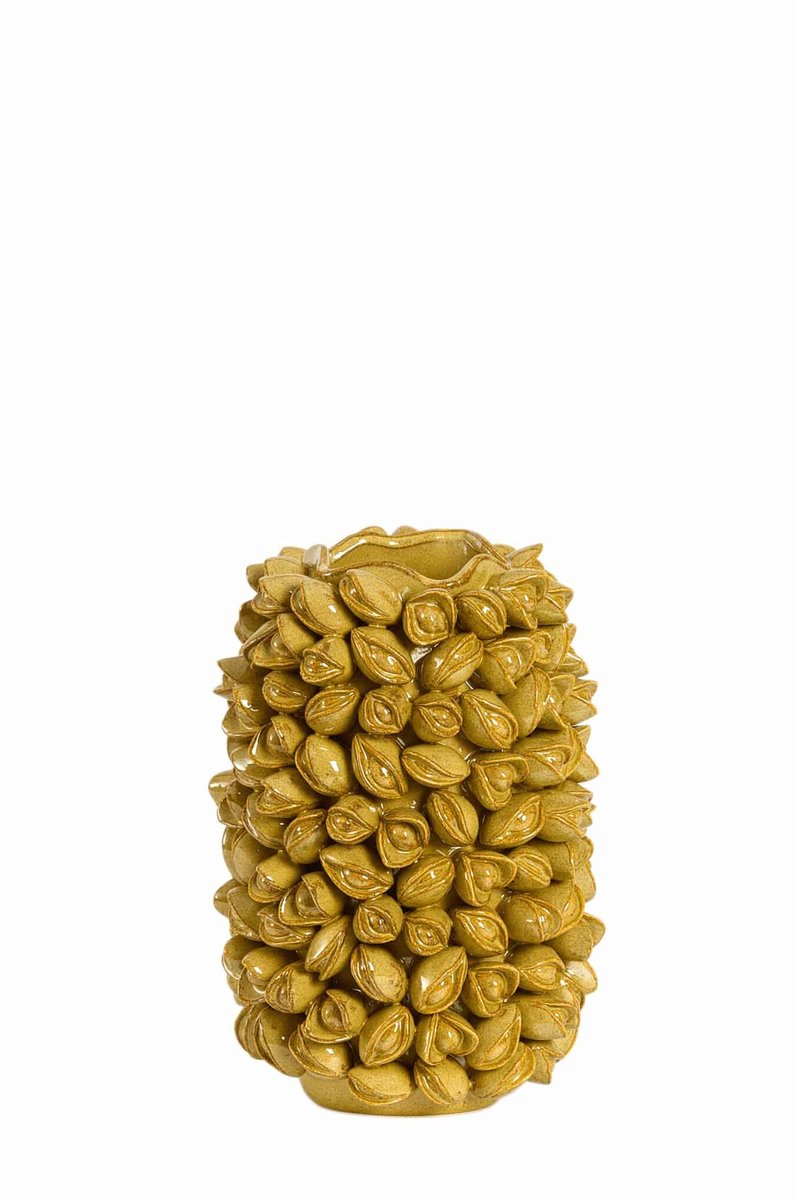 Vaas Anabela - Olijfgroen - Ø21x31cm - Keramiek - Modern - Bloemenvaas - Woondecoratie - Decoratieve vaas voor woonkamer of slaapkamer - Moederdag - Moederdag cadeautje - Moederdag cadeau voor mama