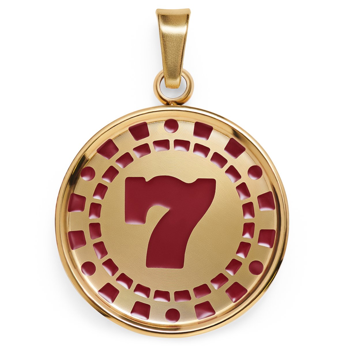 Ace | Goudkleurige Hanger met 7 Pokerfiche