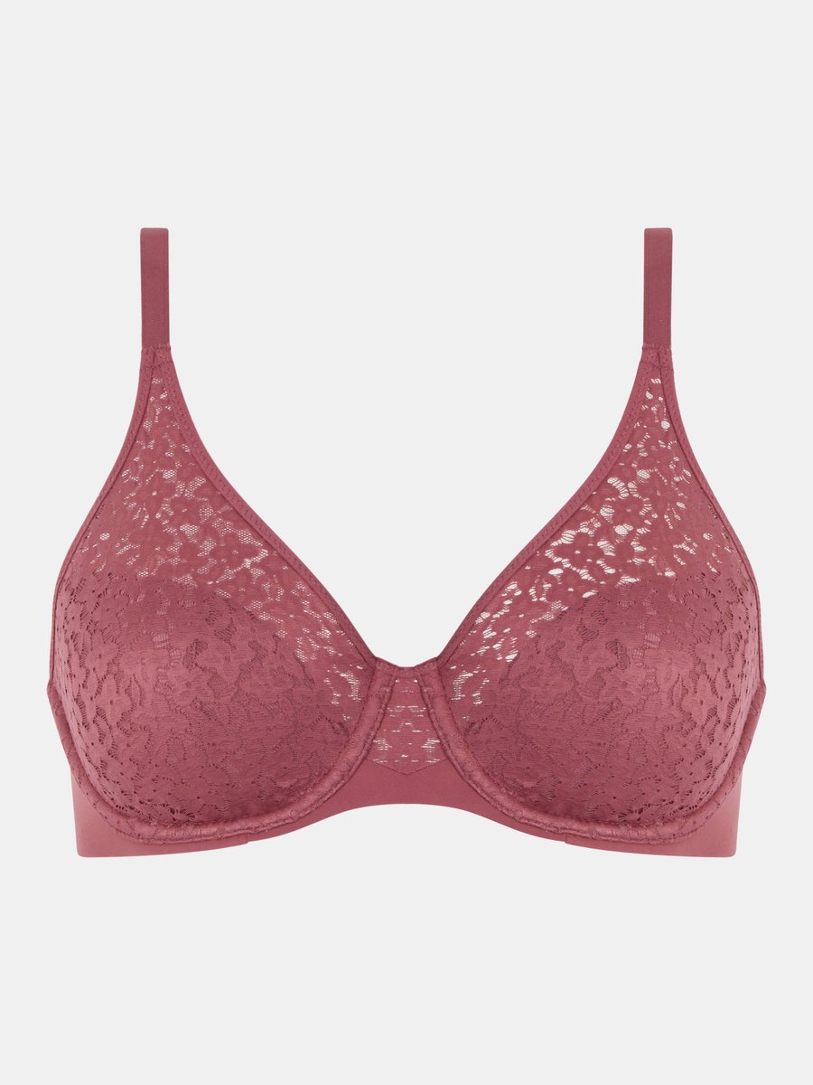 Chantelle Beugel Bh - voorgevormd - Norah - Volledig kant - stevige bh grote maten - T-shirt bh - 80B - Roze