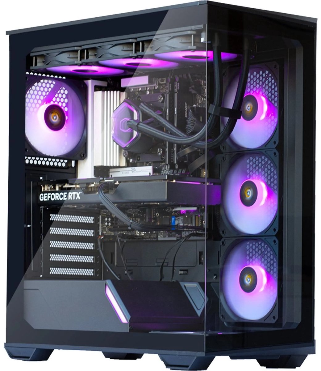 AMD Ryzen 7 8700 High-End Game PC Waterkoeling - Nvidia GeForce RTX5070 12GB - 32GB DDR5 – 2TB SSD - WiFi 6E/Bluetooth 5.3/LAN 2.5Gbps - Gamer C3 Black RGB