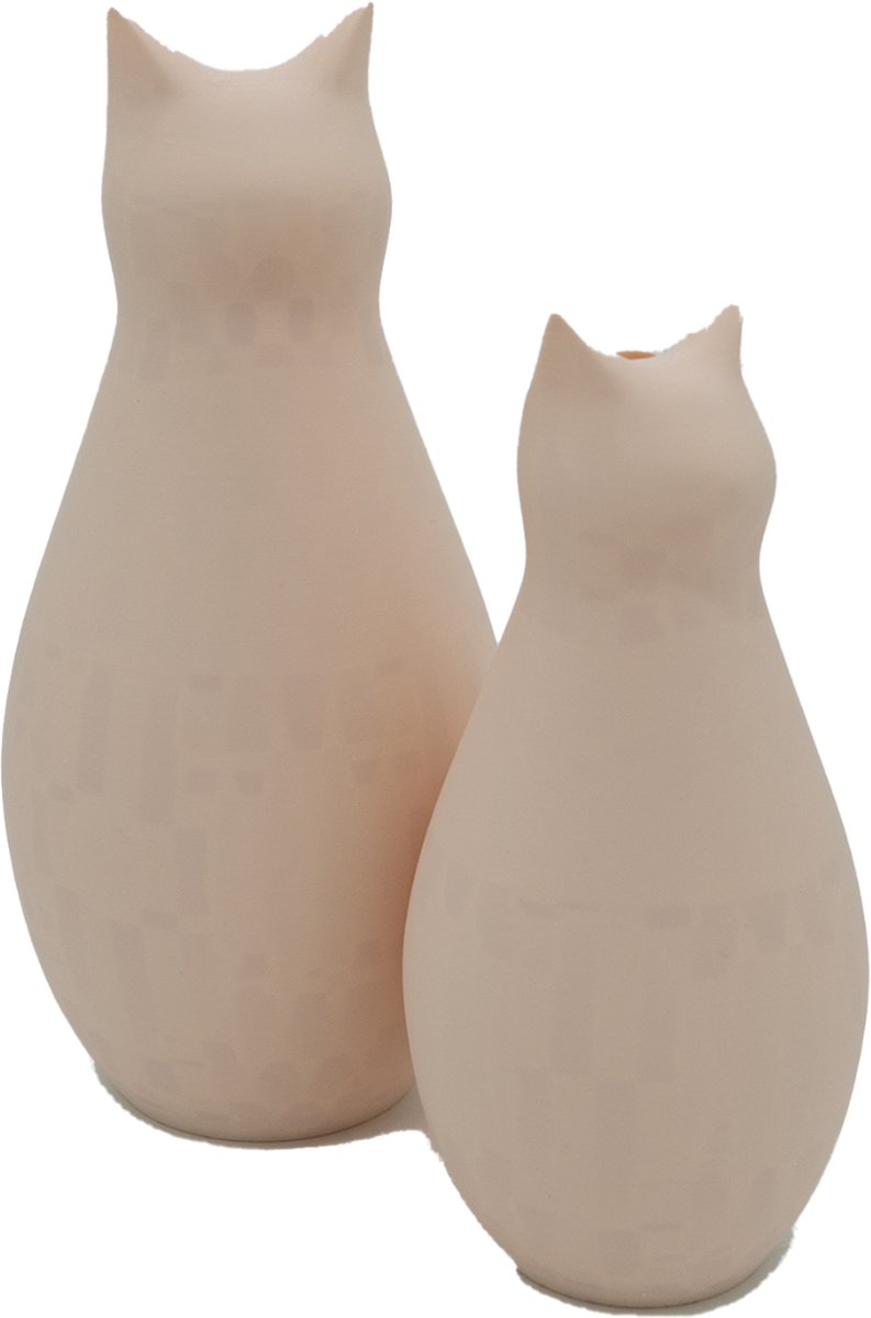 Lovora Mimi Vaas - 3D geprint - Kat - Beige - 30CM