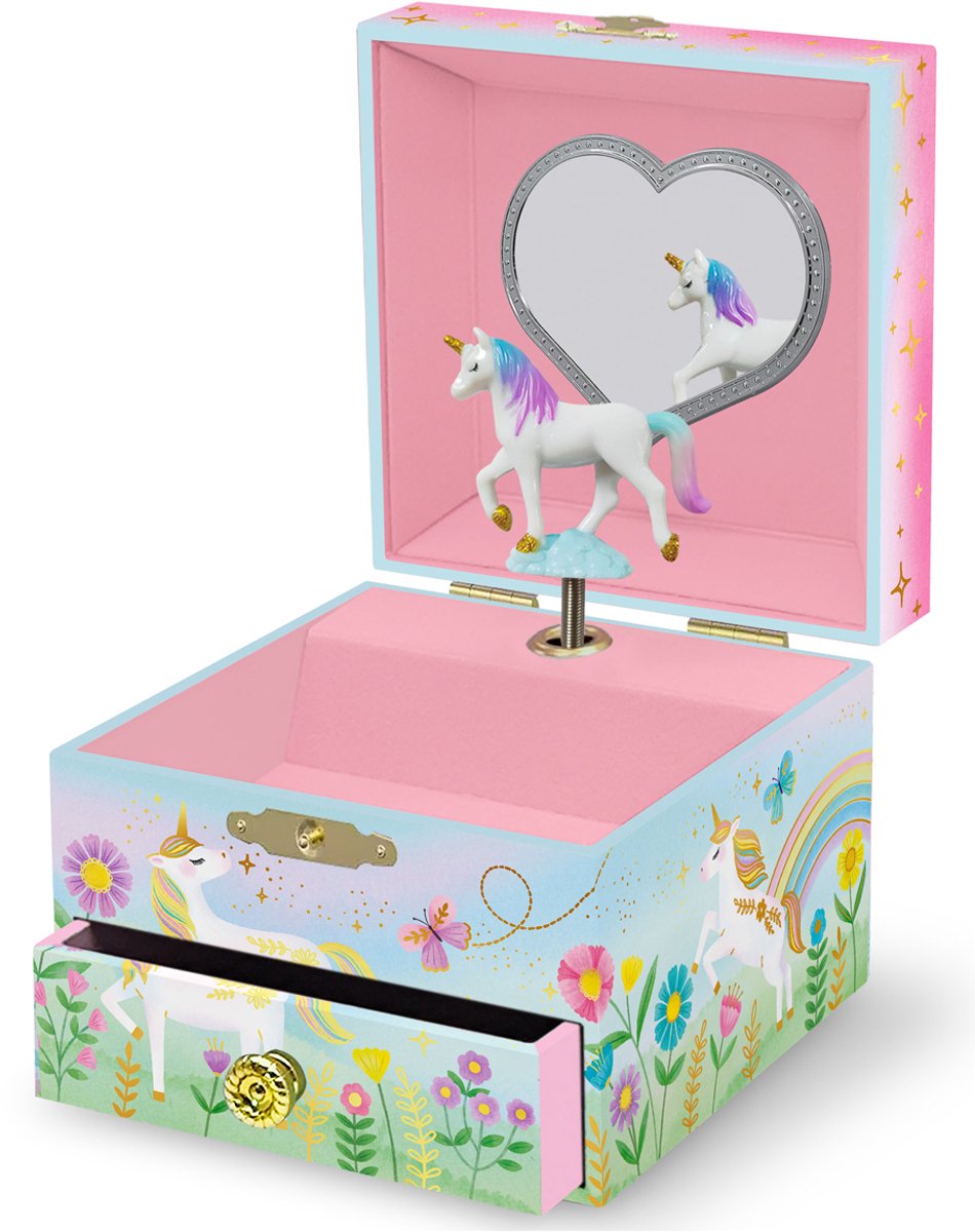 GIGGLE AND HONEY Muziekdoos Juwelen - Bloemen Eenhoorn - Walz Of The Flowers - 1 Lade