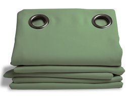 MOONDREAM LumenControl™ Verduisteringsgordijn | Licht+zonwering | EU-fabricaat | Oogjes | Groen MC06 | 140B x 260L cm