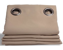 MOONDREAM LumenControl™ Verduisteringsgordijn | Licht+zonwering | EU-fabricaat | Oogjes | Beige MC8220 | 140B x 260L cm