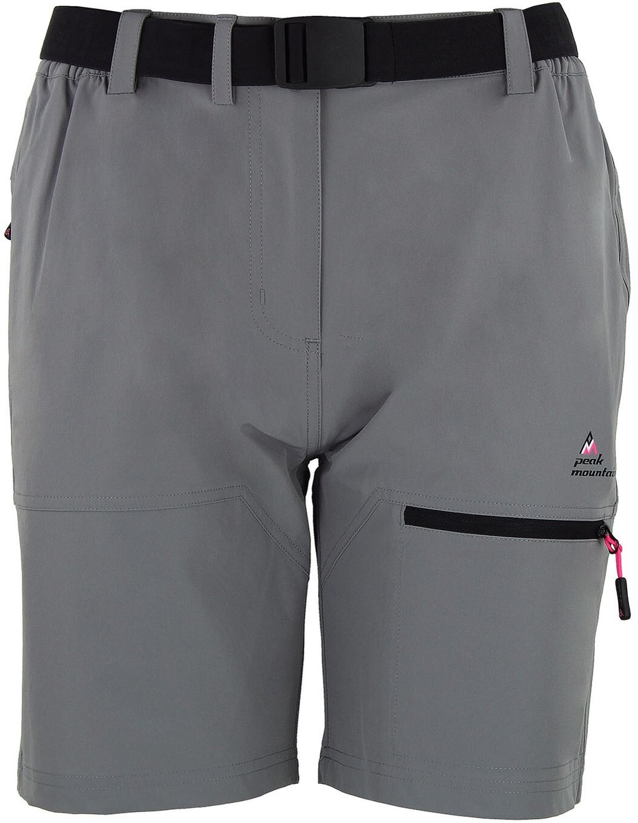 Korte broek met riem voor vrouwen Peak Mountain Middengrijs
