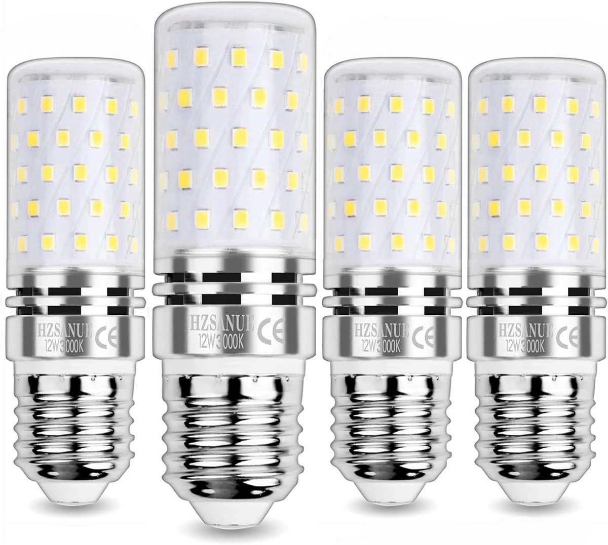 4-Pack E27 LED Maïslampen 12W Warm Wit 1350Lm - Vervangt 100W Gloeilamp