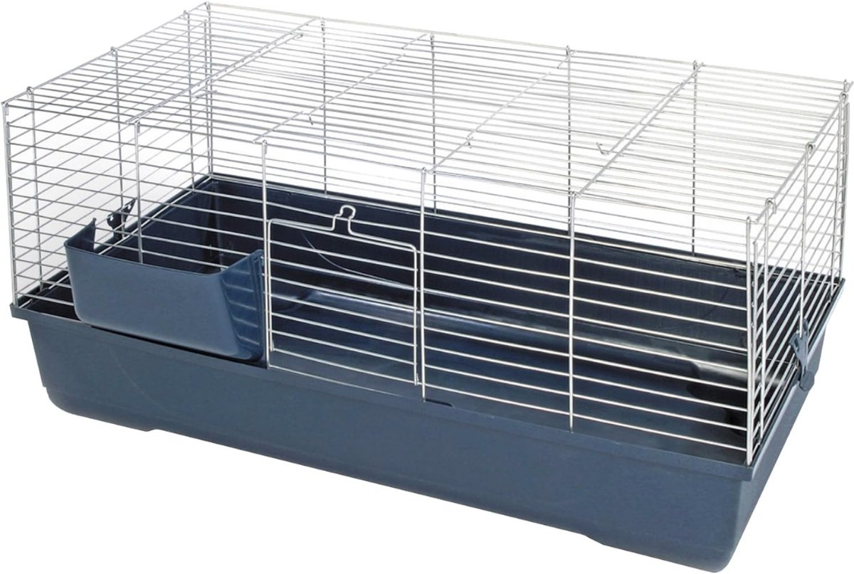 REN® Konijnenhok Binnen - Konijnenkooi voor Binnen - Konijnenkooi - eenvoudig te monteren - Donkerblauw - 100cm x 46cm x 53cm
