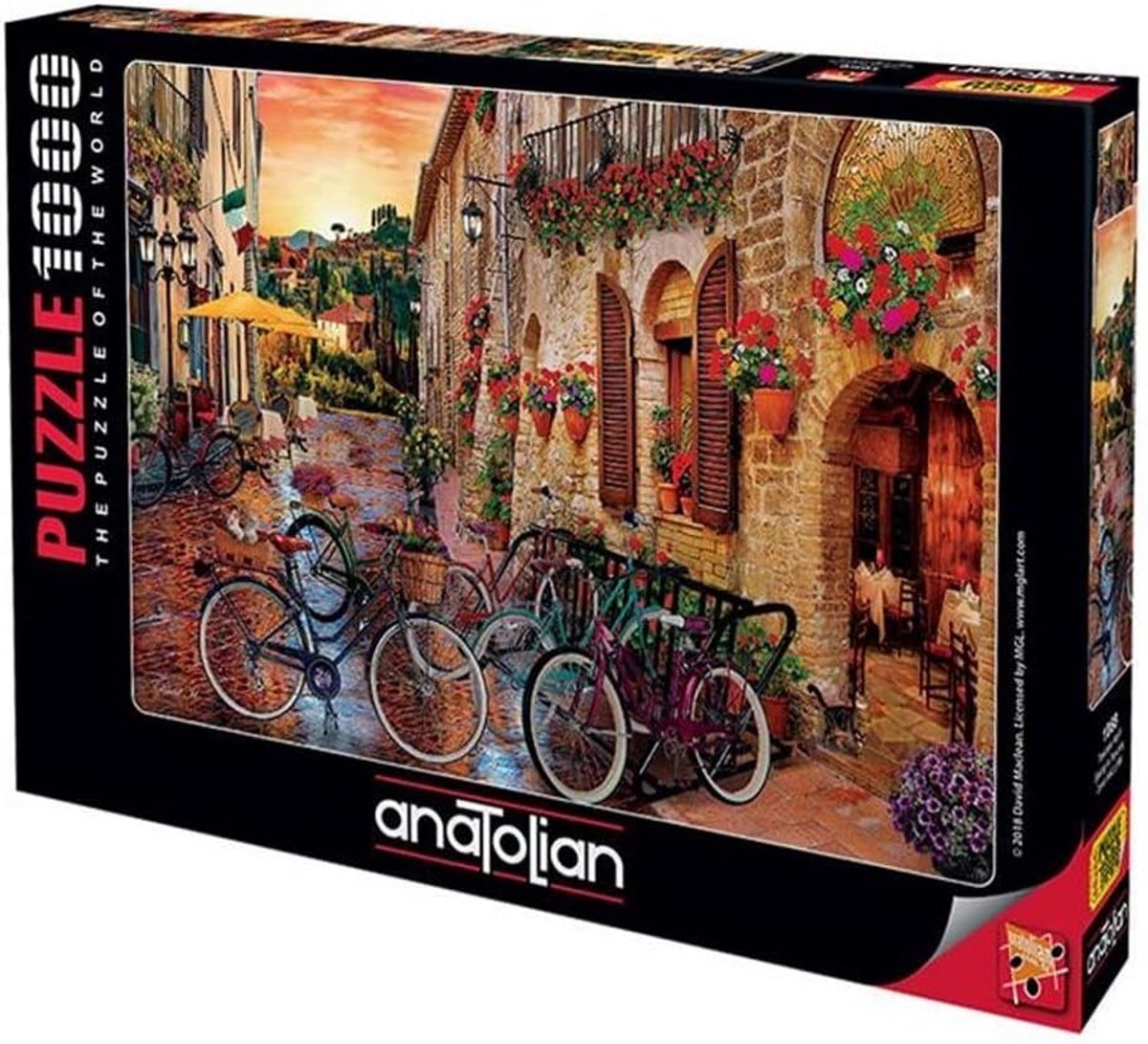 Puzzel 1000 Stukjes: Prachtige Scène van Fietsen in Toscane