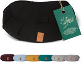 #DoYourYoga - Yoga kussen - »Ganesh« - halve maan meditatiekussen met bio-organische boekweit schalen vulling - 45x30x14 cm - zwart