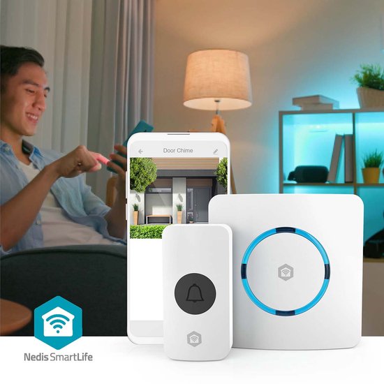 Nedis SmartLife Deurbelset - Draadloze Deurbel met Gong - Plug In - Wit van Merkloos — afbeelding 3