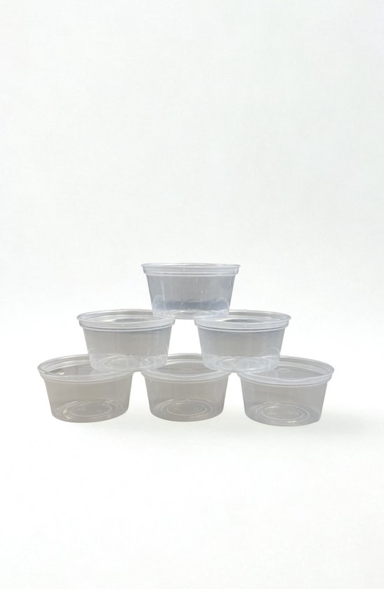 Cupules à sauce 30 cc avec couvercle fixe – 100 pièces (2×50) – PP Polypropylène – Cupules à sambal / Cupules de couverture / Pots de maquillage – Étanche