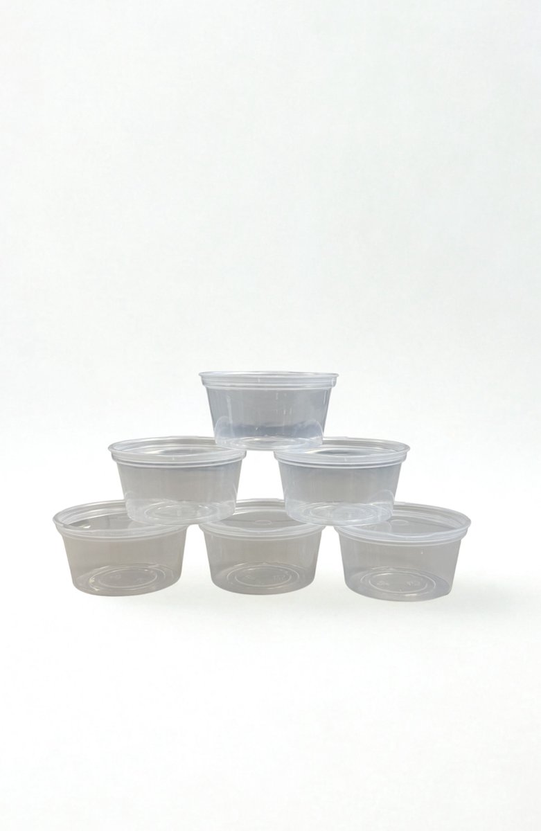Sauscupjes 30 cc met vaste deksel – 100 stuks (2×50) – PP Polypropyleen – Sambalcupjes / Covercupjes / Make-up Potjes – Lekvrij