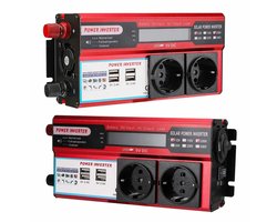 Norvia - Auto omvormer - 12v 230v - Met stopcontact - 4000 W - USB oplaadpoorten - LED display - Intelligente beveiliging