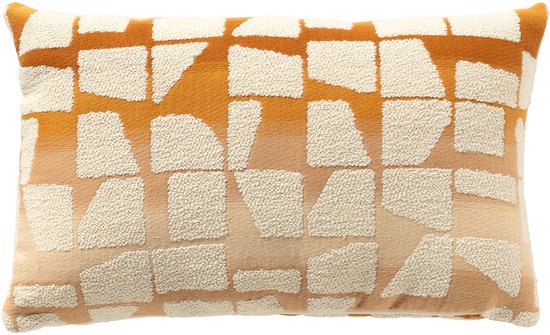 Dutch Decor RIO - Coussin 30x50 cm - Golden Ochre - Orange, blanc