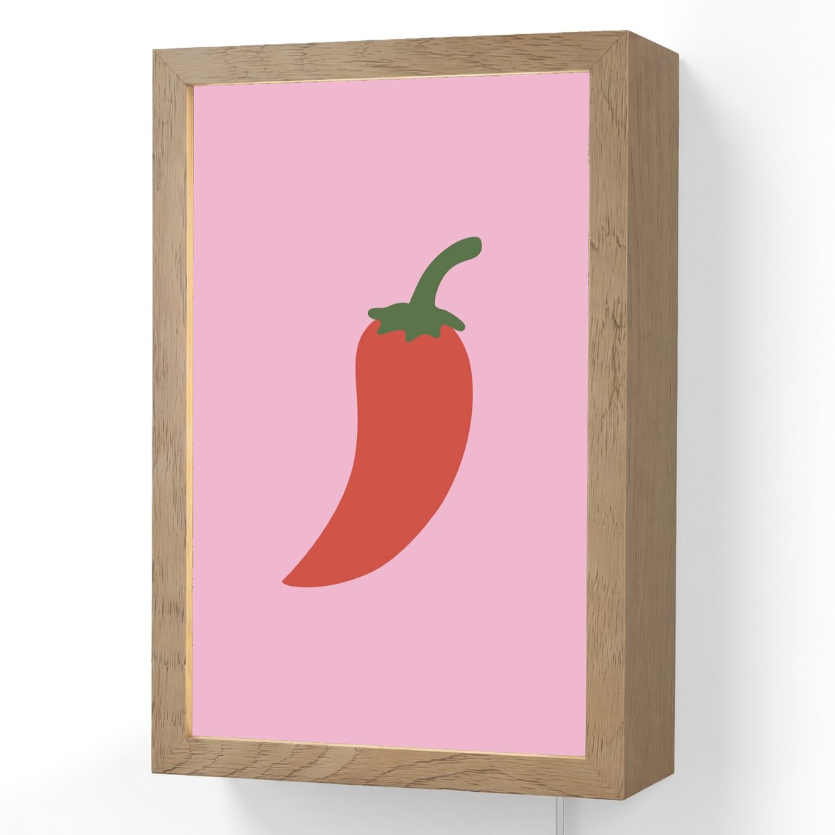 Wandlamp 20x30 cm - Oplaadbaar - Peper - Rood - Illustratie - Wandlampen binnen woonkamer 