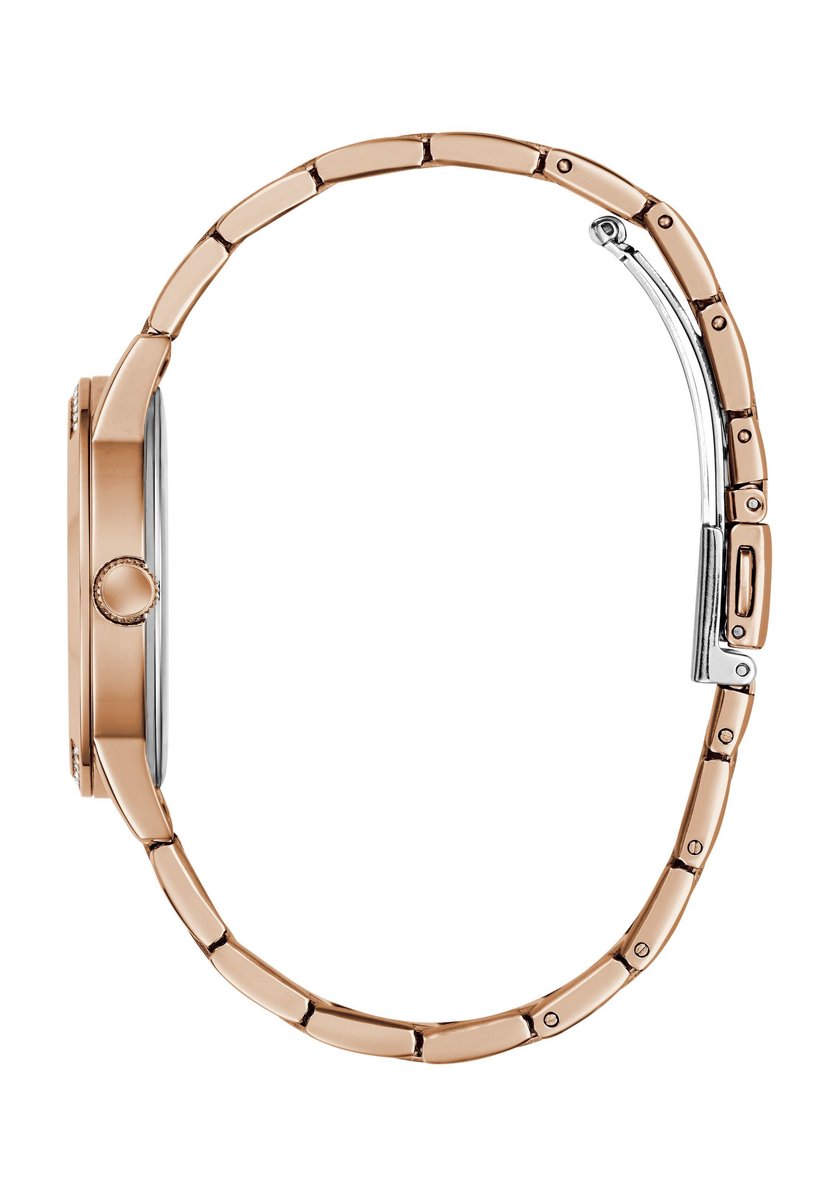 Guess Angelina Quartz Analoog Horloge Roze Gouden Toon Behuizing: 100% Roestvrij Staal| Armband: Roestvrij Staal 34 mm U1478L1M, U1478L2M, U1478L4M, U1478L5M, U1478L6M