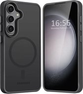 Coque adaptée pour Samsung Galaxy S24 - Compatible avec MagSafe - Coque de protection mate - Coque arrière avec aimant - Convient pour le chargement sans fil avec Ring magnétique - Zwart