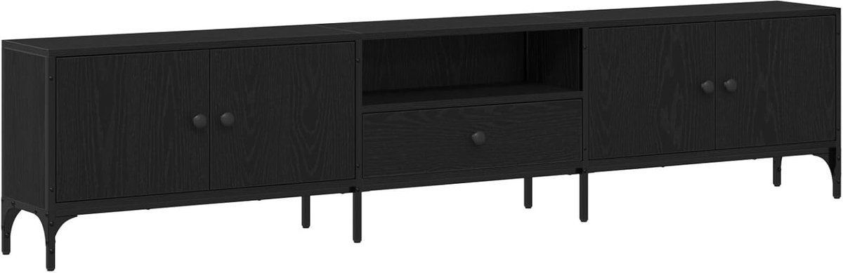 TV-kast met lade - Mediabureau Lowboard - Woonkamer Opbergen - Vrijstaand Planksysteem - 200 x 25 x 44 cm