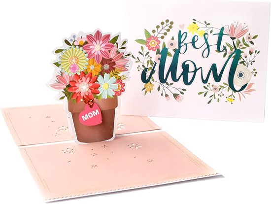 Carte de Fête des Mères - Fête des Mères - carte d'anniversaire pop-up de fille/fils - Cadeau pour maman - femme/épouse - Comprend une enveloppe et une carte - Idée de carte de vœux spéciale pour femmes - Violet - Style 6