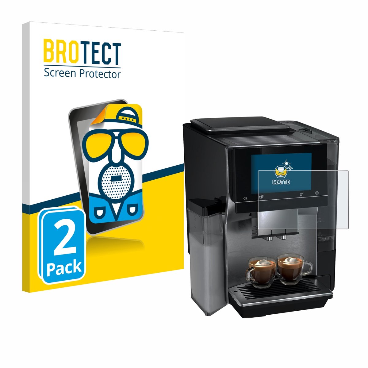 BROTECT - Screenprotector voor Siemens EQ700 - Folie Beschermfolie matte 2 Stuks