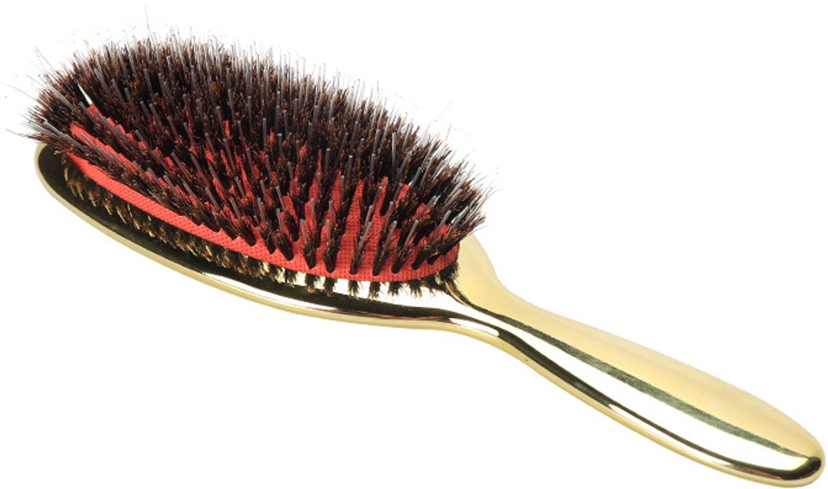 Kussenborstel met everzwijnhaar - haarkam - Kam - Kussenborstel - 23*8 cm - Goud - PS-materiaal
