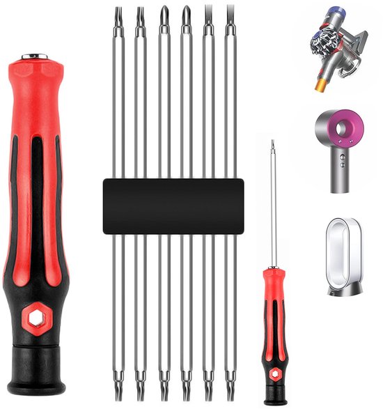 Namajunas – 6-in-1 schroevendraaierset geschikt voor Dyson Föhn – Geschikt voor Dyson V6 V7 V8 V10 V11 V15 DC24 DC40 DC41 DC50 Stofzuiger – Sleuf, Phillips, Torx-schroevendraaierset – Onderhoud, demontage, accessoires