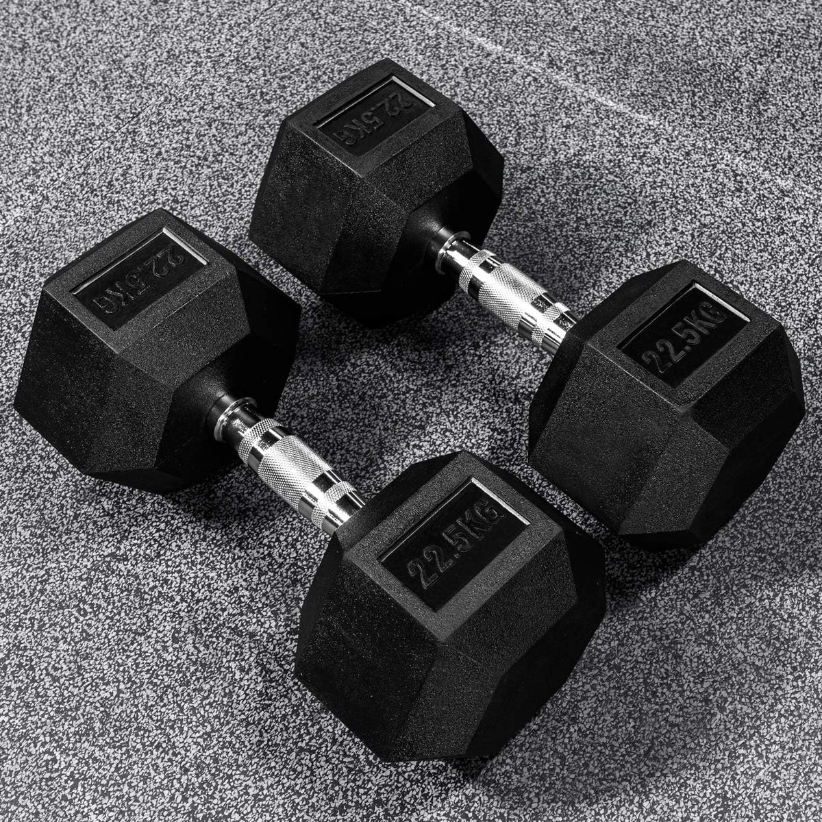 Zeskant Halters - Dumbbells Krachtsport - Kracht Training - Zeshoekige Vorm - 25 kg - 50 kg - Zwart