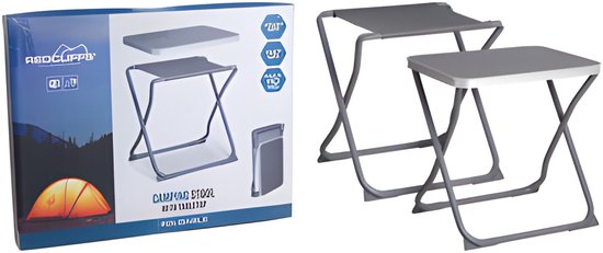 Redcliffs Campingkrukje / tafel - opvouwbaar - metaal - 47 x 37 x 47 cm - incl tafelblad - stoel/kruk van Merkloos — afbeelding 2