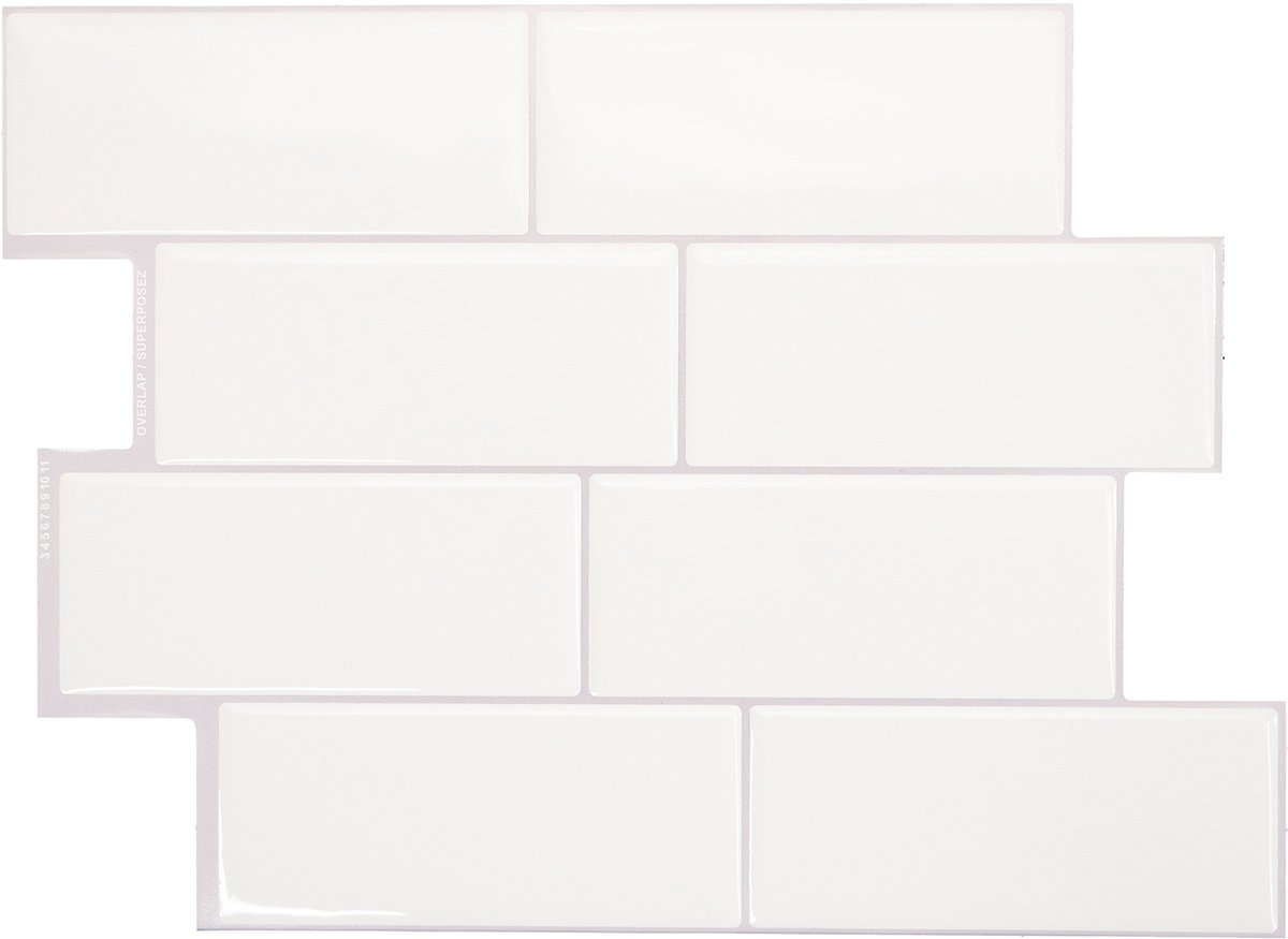 Smart Tiles Zelfklevende keuken achterwand voor keuken en badkamer Metro Wit 4 29,34x21,28 cm