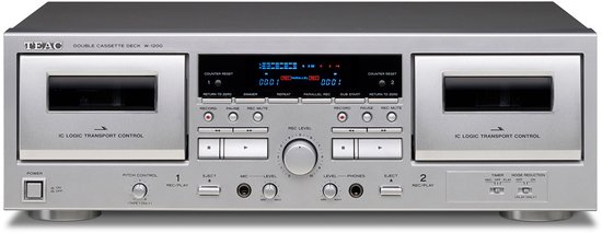 TEAC W-1200 dubbele cassettespeler, Zilver