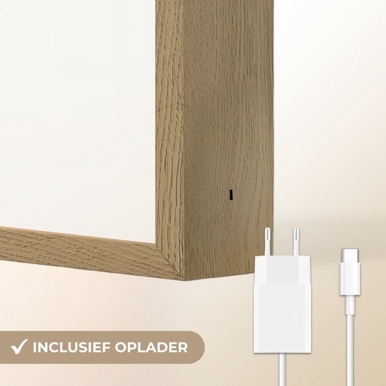 Nachtlampje 40x60 cm - Kinder lamp - Dolfijn - Water - Blauw - Tafellamp kinderkamer draadloos - Slaapkamer lampje - Bedlamp kinderen - Kinderlampje - Wandlamp babykamer - Nachtlampjes van OnlyWow — afbeelding 5