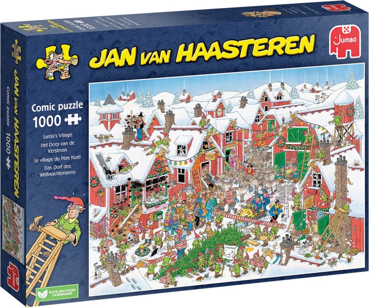 Jan van Haasteren - Het dorp van de Kerstman - 1000 stukjes - Legpuzzel — afbeelding 4