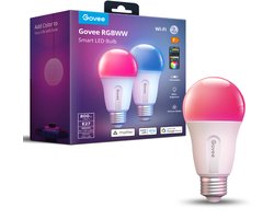 Govee slimme lamp E27 Matter RGBWW 6 cm - 800 lumen - 2 pack