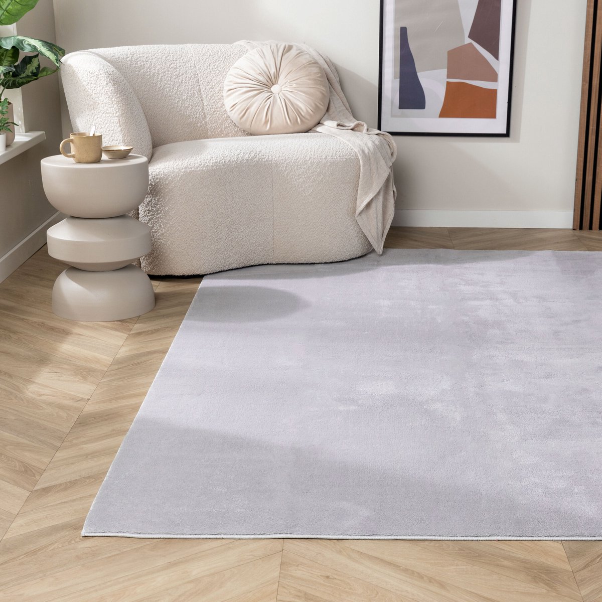 NATURL. Wasbaar vloerkleed - Vivid Grijs - 80x140cm