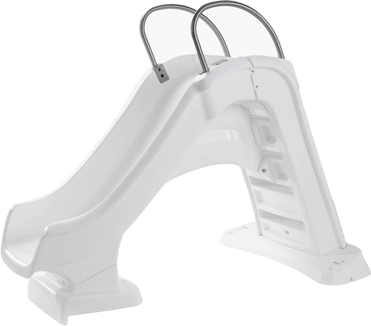 Step2 Vero Poolside Zwembad Glijbaan Wit – Zwembad Glijbaan 120 cm – Met Wateraansluiting – Antislip Treden – Tot 102 kg