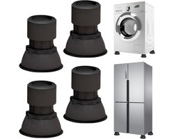 Wasmachine Voetkussens - Anti-vibratie pads - Apparaten Stabiliseren - Verstelbare Hoogte - 4 stuks - Zwart