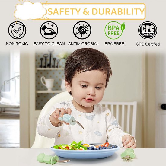 5 stuks -Kinderbord -Babybord van roestvrij staal -BPA-vrij -Antislip -Onbreekbaar -Uitneembaar -Geschikt voor peuters van 1-3 jaar -Inclusief bord, kom, beker, vork, lepel -Roze van Primo Passi — afbeelding 4