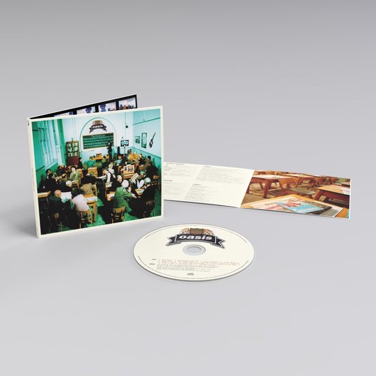 Een Oasis The Masterplan cd-hoes, cd en boekje.