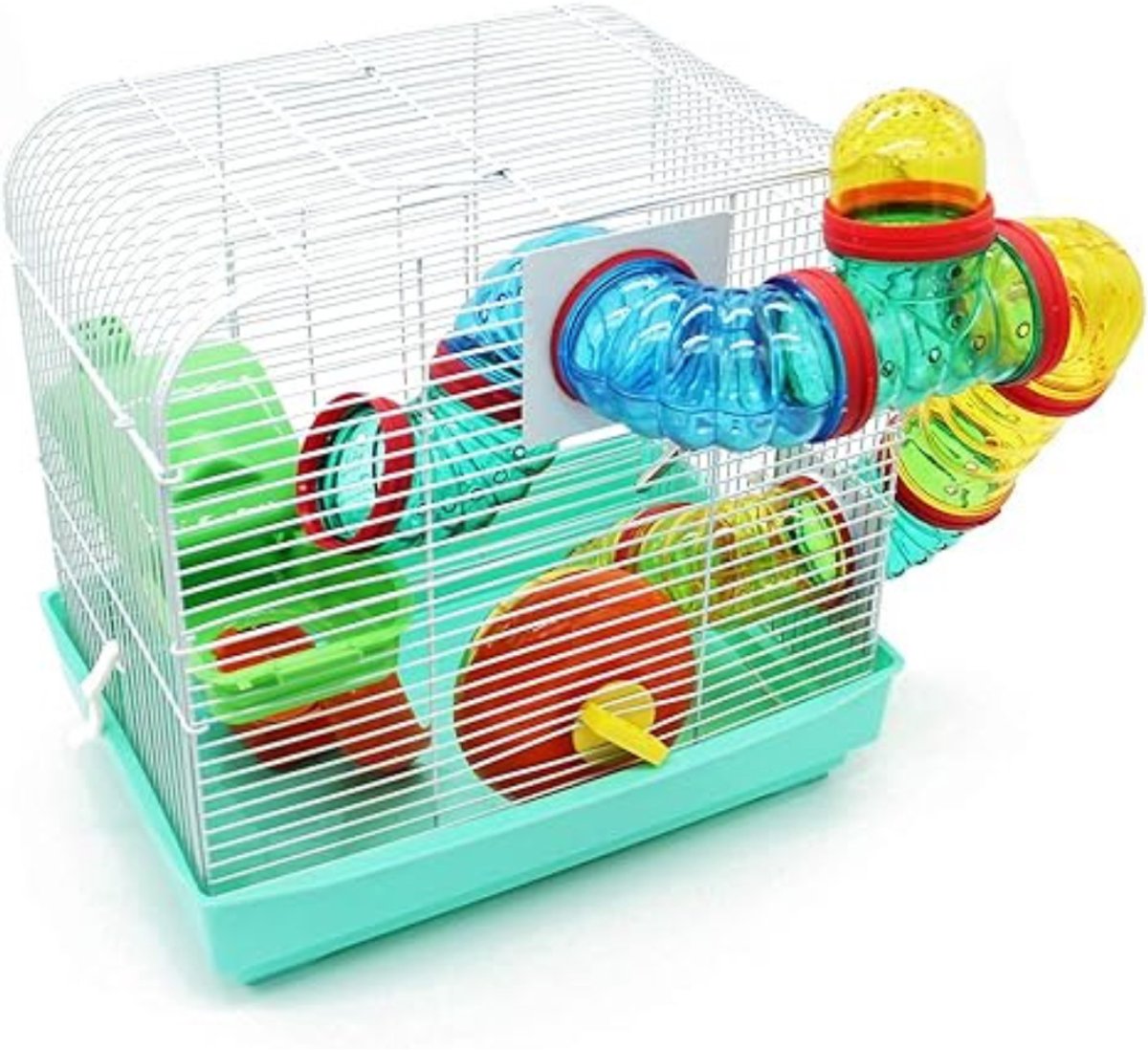 RONN® Hamsterkooi - Knaagdierkooi - Kooi - Inklapbare Deksel - Veelkleurig - 33cm x 24cm x 33cm