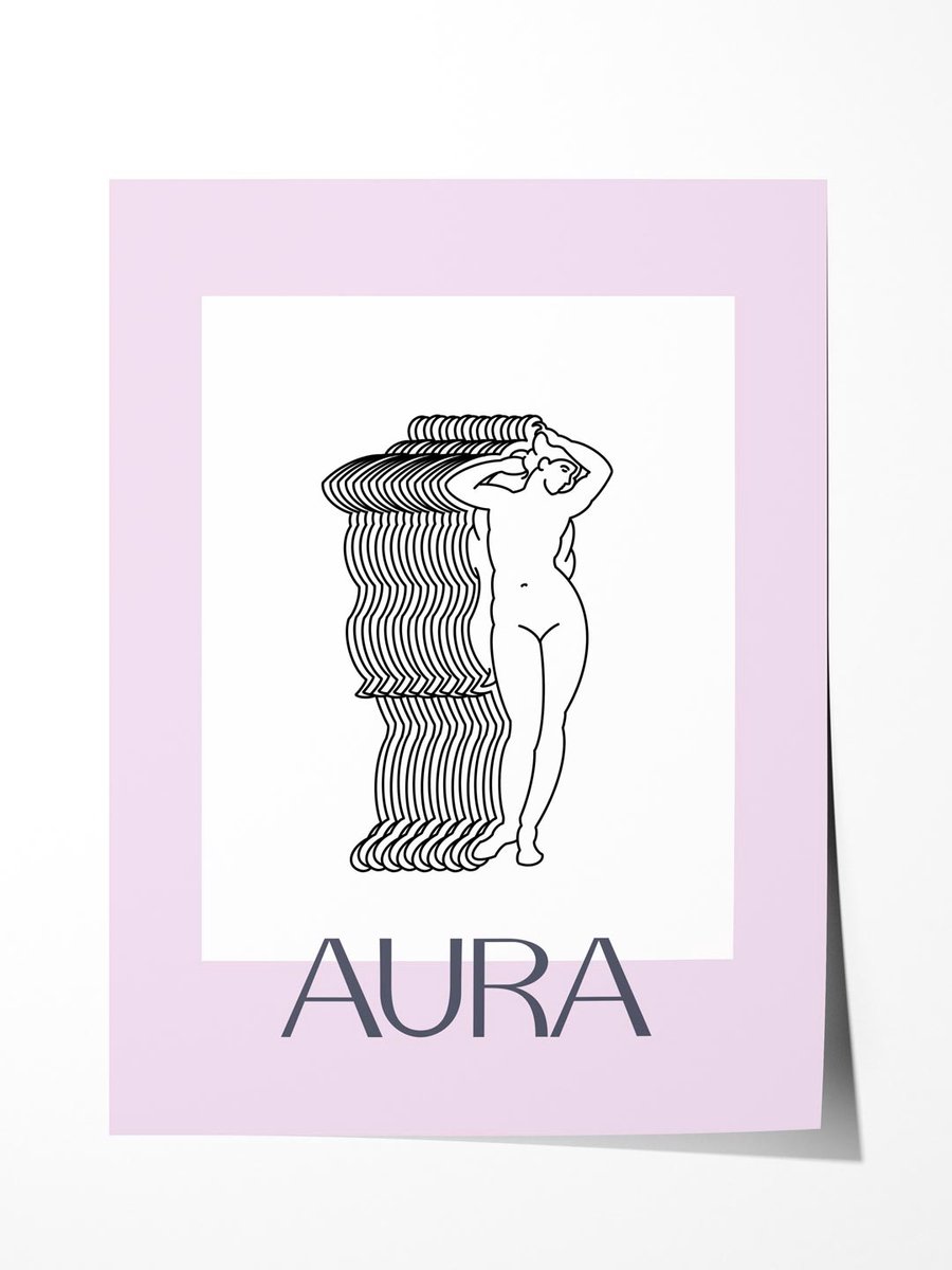 Aura Kunstposter - Poster 100x150 cm - Sfeervolle Wanddecoratie voor Woonkamer & Slaapkamer - Premium papier - zonder lijst