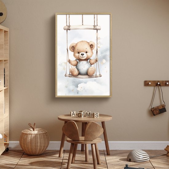 Nachtlampje 60x90 cm - Kinder lamp - Beer - Baby - Dier - Kinderen - Tafellamp kinderkamer draadloos - Slaapkamer lampje - Bedlamp kinderen - Kinderlampje - Wandlamp babykamer - Nachtlampjes van Merkloos — afbeelding 3