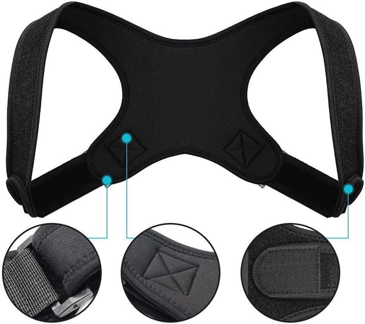 Okado Rugbrace Houding Corrector Zwart – Verstelbare Postuur Corrector voor Mannen en Vrouwen – Rug Ondersteuning One Size – Onzichtbaar Onder Kleding