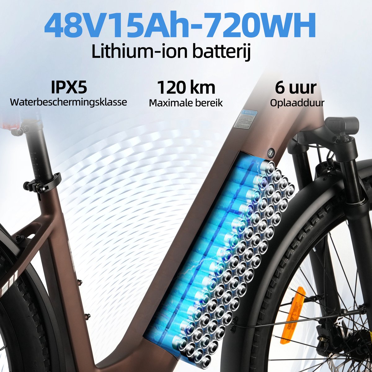 TTGO Z3 E-bike: 48V 15Ah, 130km bereik, stadsfiets tot 125kg thumbnail 4